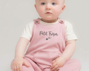 Salopette Personnalisée en Coton Bio – "Petit Trésor"