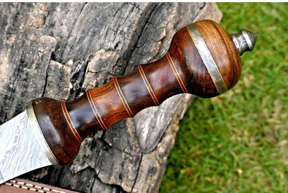 Handmade Damascus Steel Roman Gladius Sword – Leather Sheath, Medieval Collectible Display