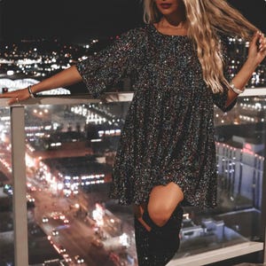 Babydoll Sequin Dress - Etsy