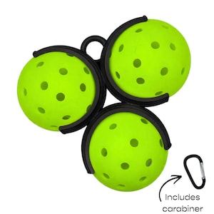 Pickleball Ball Holder – Holds 3 Pickleballs, Clips to Bag Fence or Net, Pickleball Accessory