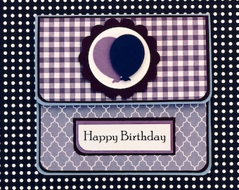 Purple Balloons Birthday: Gift Card Holder, Gift Card Envelope, Gift Card Box, Money Holder, Gift Card Packaging, Money Envelope