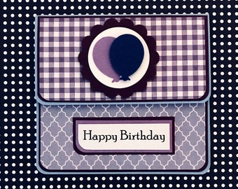 Gift Card Holder: Birthday Balloons- Gift Card Envelope, Gift Card Box, Money Holder, Gift Card Packaging, Money Envelope