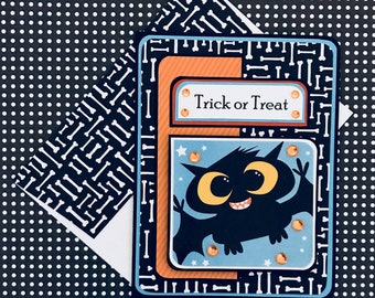 Trick or Treat Card with Matching Embellished Envelope [SIDE FOLD]