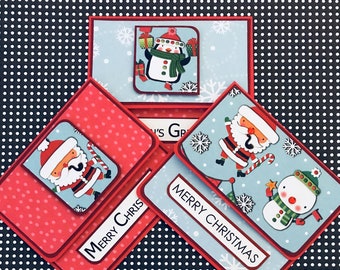 Christmas Santa: Gift Card Holder, Gift Card Envelope, Gift Card Box, Money Holder, Gift Card Packaging, Money Envelope - Set of 3