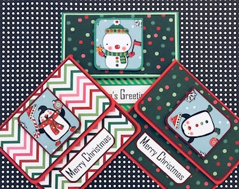 Christmas Polka Dots: Gift Card Holder, Gift Card Envelope, Gift Card Box, Money Holder, Gift Card Packaging, Money Enveloper- Set of 3