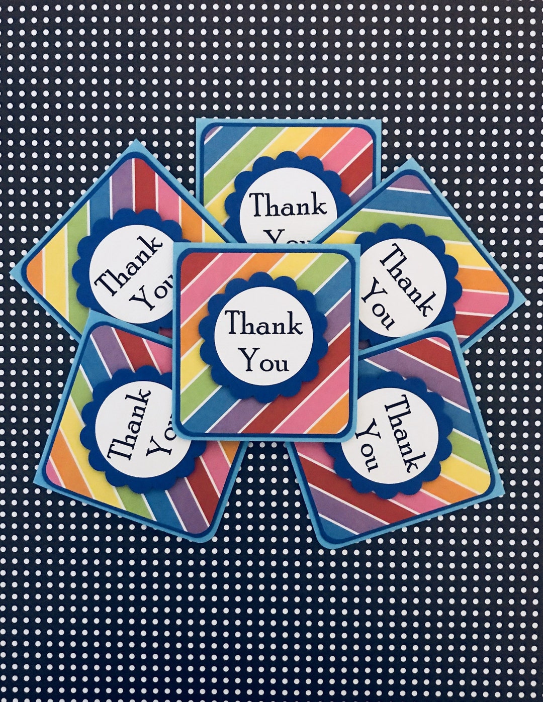 Rainbow Thank You: Mini Notecards, Mini Greeting Cards, Gift Bag Tags ...