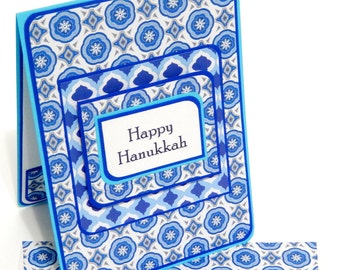 Happy Hanukkah Card with Matching Embellished Envelope [TOP FOLD]