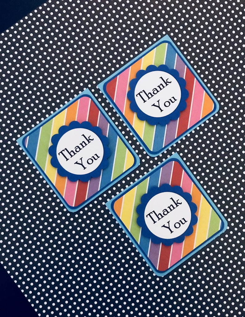 Rainbow Thank You: Mini Notecards, Mini Greeting Cards, Gift Bag Tags ...
