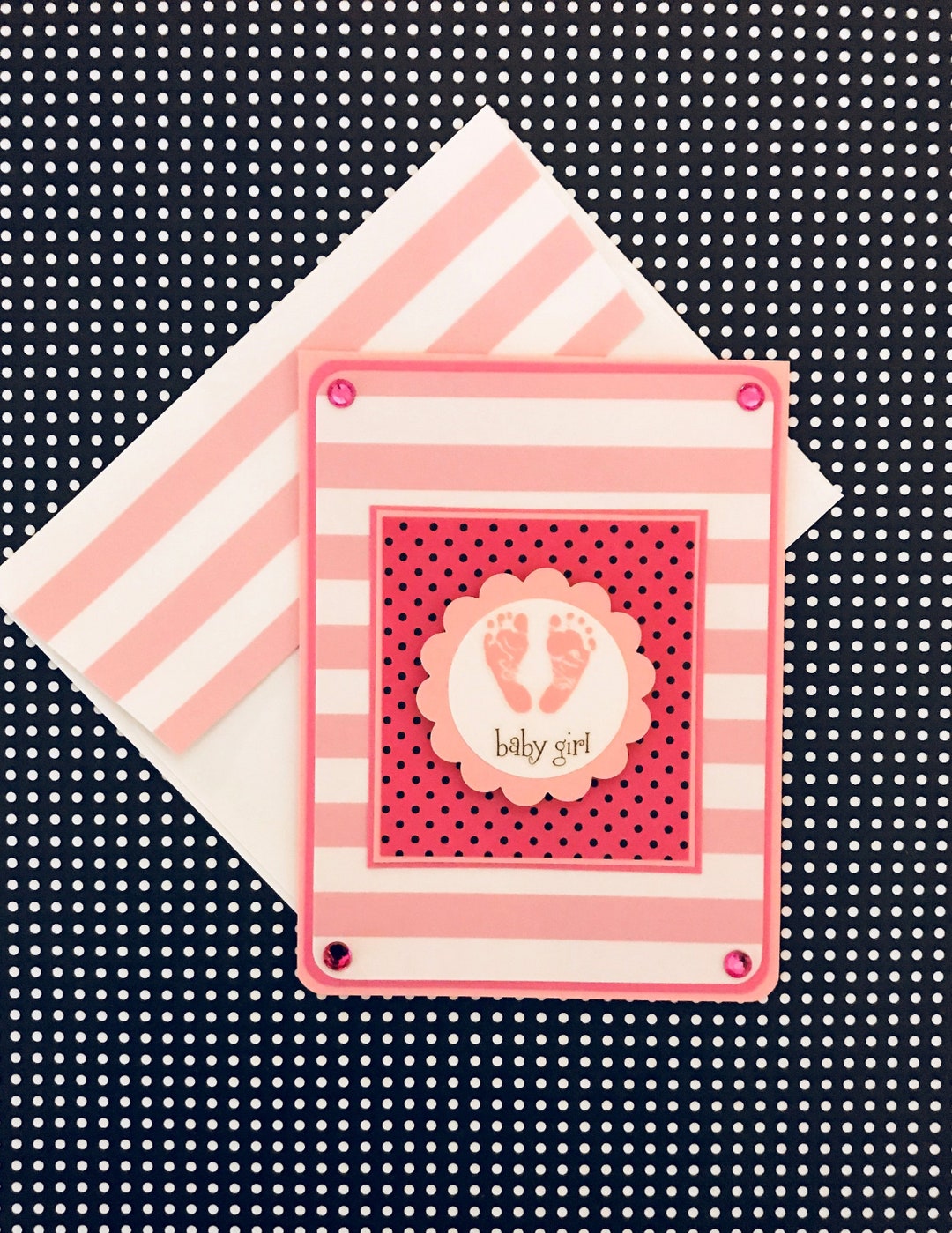 Baby Girl Congrats Card, Baby Shower Card, Baby Card, It's a Girl Card ...