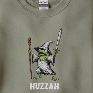 Sudadera bordada Huzzah Frog, divertido jersey renacentista de D&D