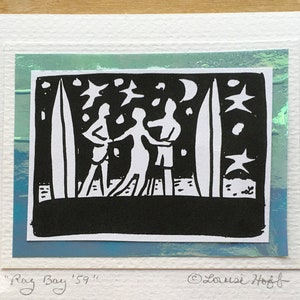 Ray Bay '59 afdrukken van sumi schilderij lege wenskaart