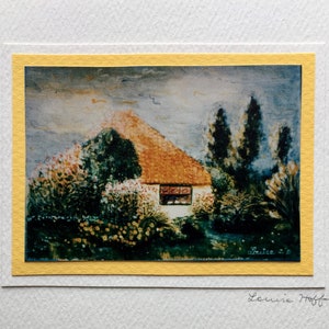 Casa de campo holandesa en Middelie Louise Hoff pintura al óleo impresión hecha a mano tarjeta de felicitación tarjeta de arte #23