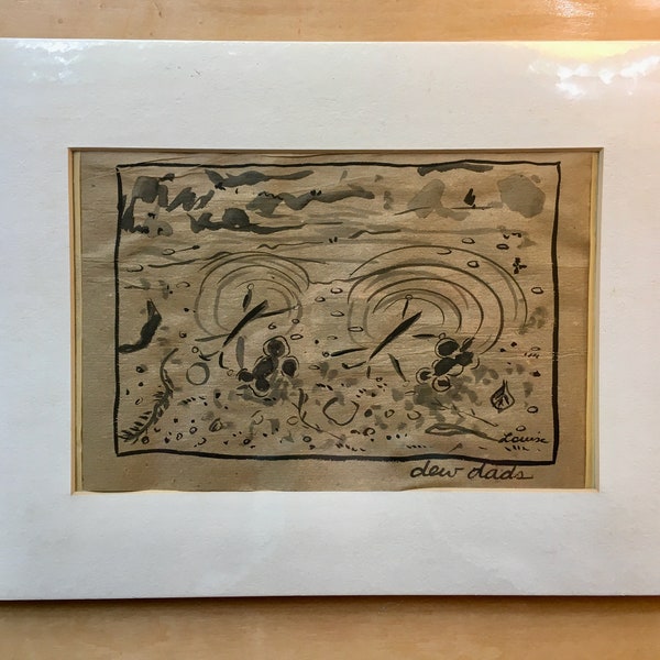 Big Sur Fluss Dewdads Kunstdruck von Sumi-Malerei auf handgemachte Maulbeerpapier