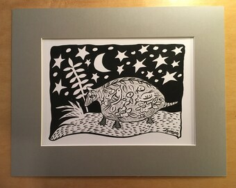 Armadillo print matted