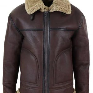 Men’s B3 Genuine Leather | RAF Aviator Style | SheepSkin Shearling Leather Bomber Jacket