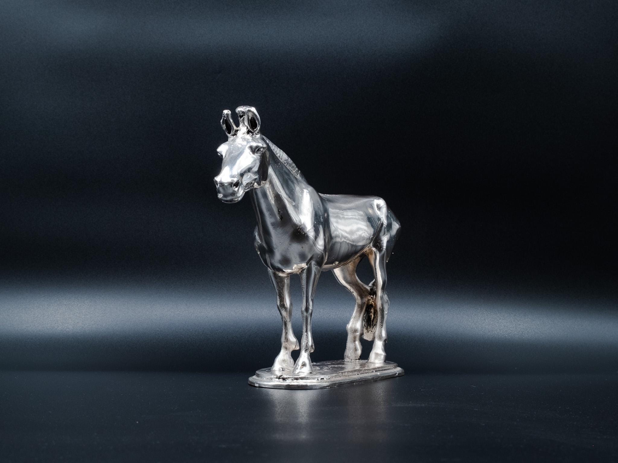 925シルバーメッキの馬の置物：乗馬用デスク装飾 - Etsy 日本