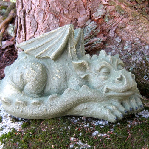 Dragon Statue Concrete Dragons Medieval Monster Large - Etsy
