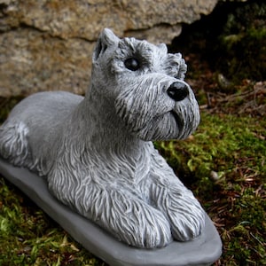 Schnauzer Statue, Schnauzer Dogs, Concrete Dog Statue, Cement Dog figure, Statues Of Schnauzers, Schnauzer Terrier Garden Statue, Memorial.