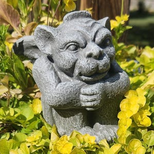 Gargoyle Statue, Winged Gargoyles, Concrete Garden Decor, Cement Garden Troll Statue, Gothic Fantasy Figure, Stone Grotesque, Talisman Art