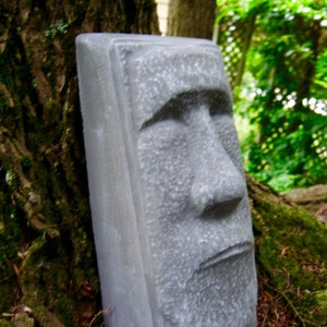 Tiki Easter Island face free standing statue mold poly plastic 10" x 5" x  3" 
