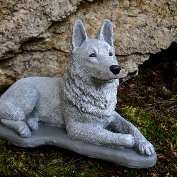 German Shepherd Statue, Concrete Dog Statues, Cement Statue, Police Dogs, Shepherd Statue, Pet Memorial, Garden Statue, Memorial For Dog