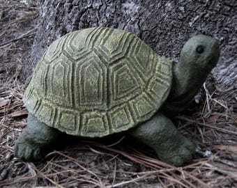 Turtle Statue Stretching,  Painted Concrete Garden Figure, Cement Turtle, Garden Tortoise, Concrete Turtles, Cement Garden Statues And Art