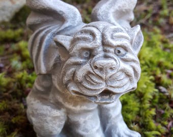 Gargoyle, Garden Decor, Dog Gargoyle, Garden Statue, Winged Creature, Gothic Protection Figure, Concrete Statue, Concrete Gargoyle, Cement