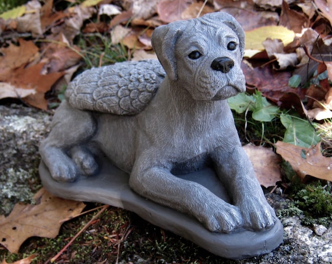 Boxer Statue, Concrete Boxer Dog, Boxer Dog Angel, Dog Statues, Boxer