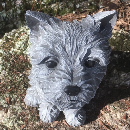 Cement Yorkshire Terrier Yorkie 8 Tall Dog Garden Art Concrete Statue Puppy Pet Memorial