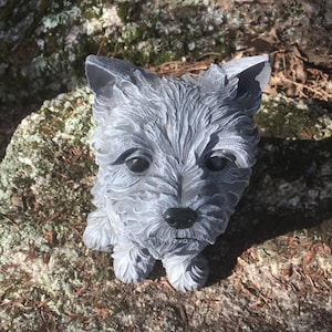Yorkshire Terrier Concrete Statue, Garden Statue, Yorkie Figure, Garden Decor, Yorkie Memorial Sculpture, Terrier, Home Decor, Yorkie Statue