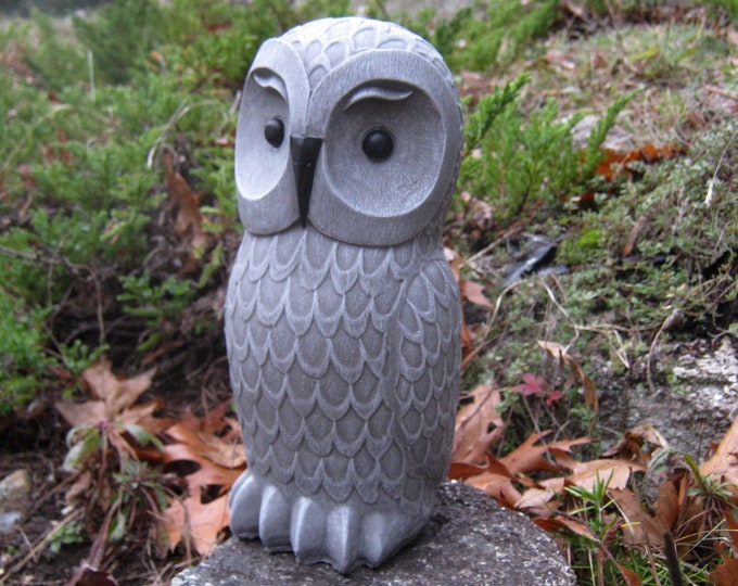 Owl Garden Statue, Concrete Cement Owls, Door Stop, Concrete Owl Statues, Garden Decor, Home