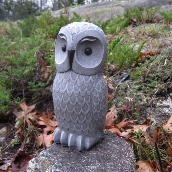 Owl Garden Statue, Concrete Cement Owls, Door Stop, Concrete Owl Statue, Garden Decor, Home Decor, Garden Statue, Bird Figure, Owl Sculpture