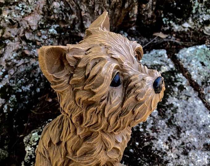 Yorkshire Terrier Concrete Statues, Garden Decor, Cement Yorkshire