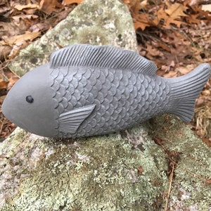 Fish Statue, Concrete Garden Figure, Concrete Fish, Cement Fish, Garden Decor, Stone Fish, Fish Decor, Pond Accents, Cast Stone Fishes,