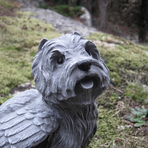 Westie Angel Garden Statue, West Highland Terrier Memorial, Cement Garden Dog, Painted Concrete Garden Decor