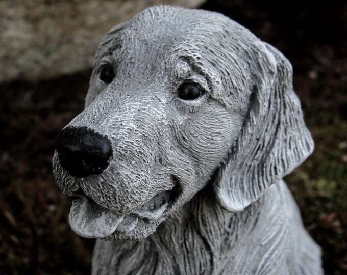 Retriever, Concrete Statue, Cement Statues, Garden Decor, Golden