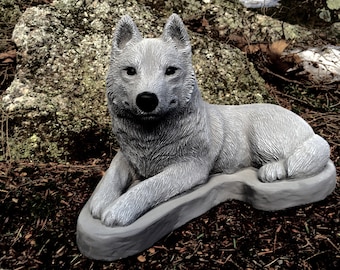 Husky Dog Statue, Concrete Husky Statues, Garden Statues, Pet