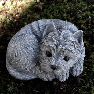 Terrier Dog Statue, Concrete Terrier Figure, Cement Dog Statues, Toy Dog Statues, Pet Terrier Memorial Headstone, Garden Decor, Dog Memorial