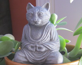 Buddha Cat, Meditating Cat, Concrete Cat Statue, Cat Figure, Cement Cat Statues Cat buddha Yoga Cats, Buddha Statues, Buddha Cats And Dogs