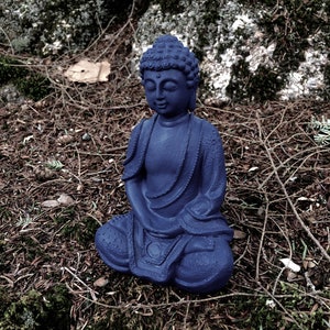 Buddha Statue, Healing Blue Buddha, Concrete Meditating Buddhas, Garden Statue, Zen Garden Decor, Buddha Home Decor,  Yard Art, Yoga Decor,