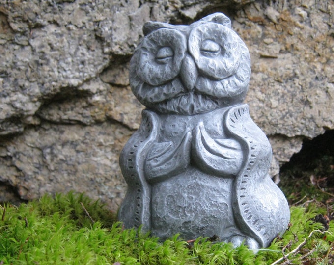 Owl Statue, Buddha Like Owl, Wise Owl Buddha, Meditating Owl Figure