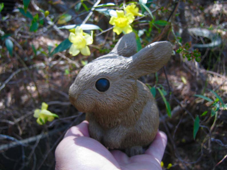 Rabbit Statue Bunny Rabbits Concrete Rabbit Figure Garden Etsy