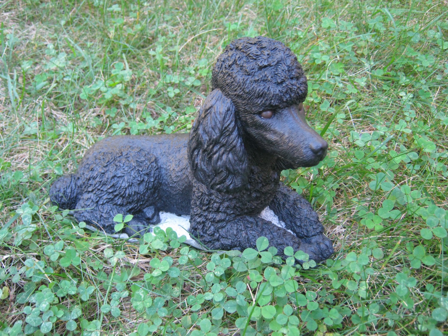 Poodle Statue Black Poodle White Poodle Cement Garden Etsy