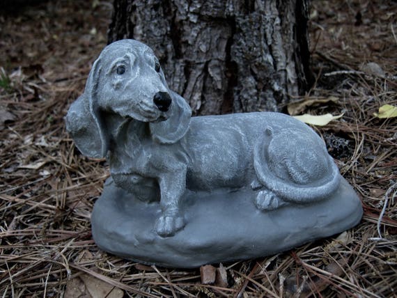 Dachshund Statue Toy Dog Concrete Figure Cement Garden Etsy