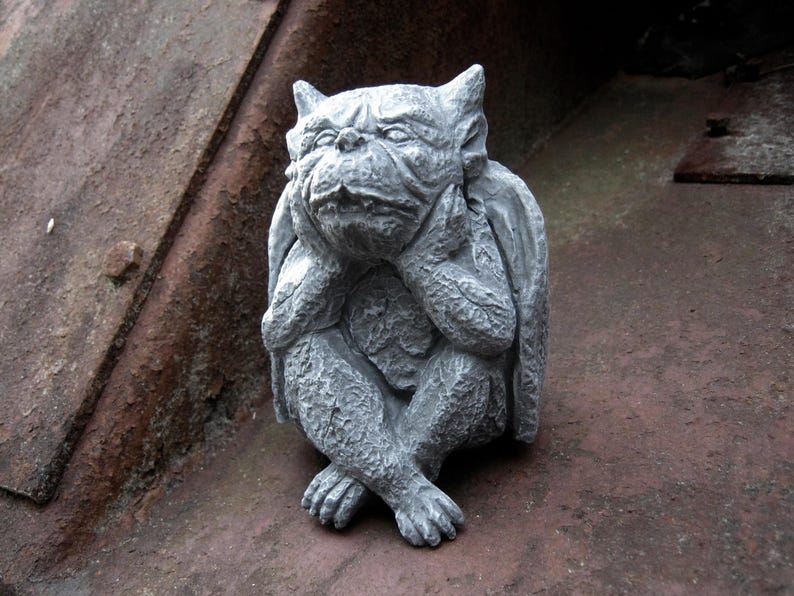 Gargoyle Statue, Stone Gargoyle, Concrete Garden Decor, Outdoor Gargoyle, Concrete Statues, Cement Statues, Gargoyles, Grotesque, Talisman. image 1