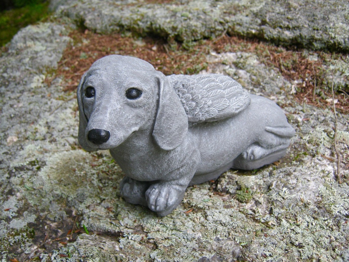 Dachshund Angel Statue Dachshund Memorial Painted Doxie Etsy
