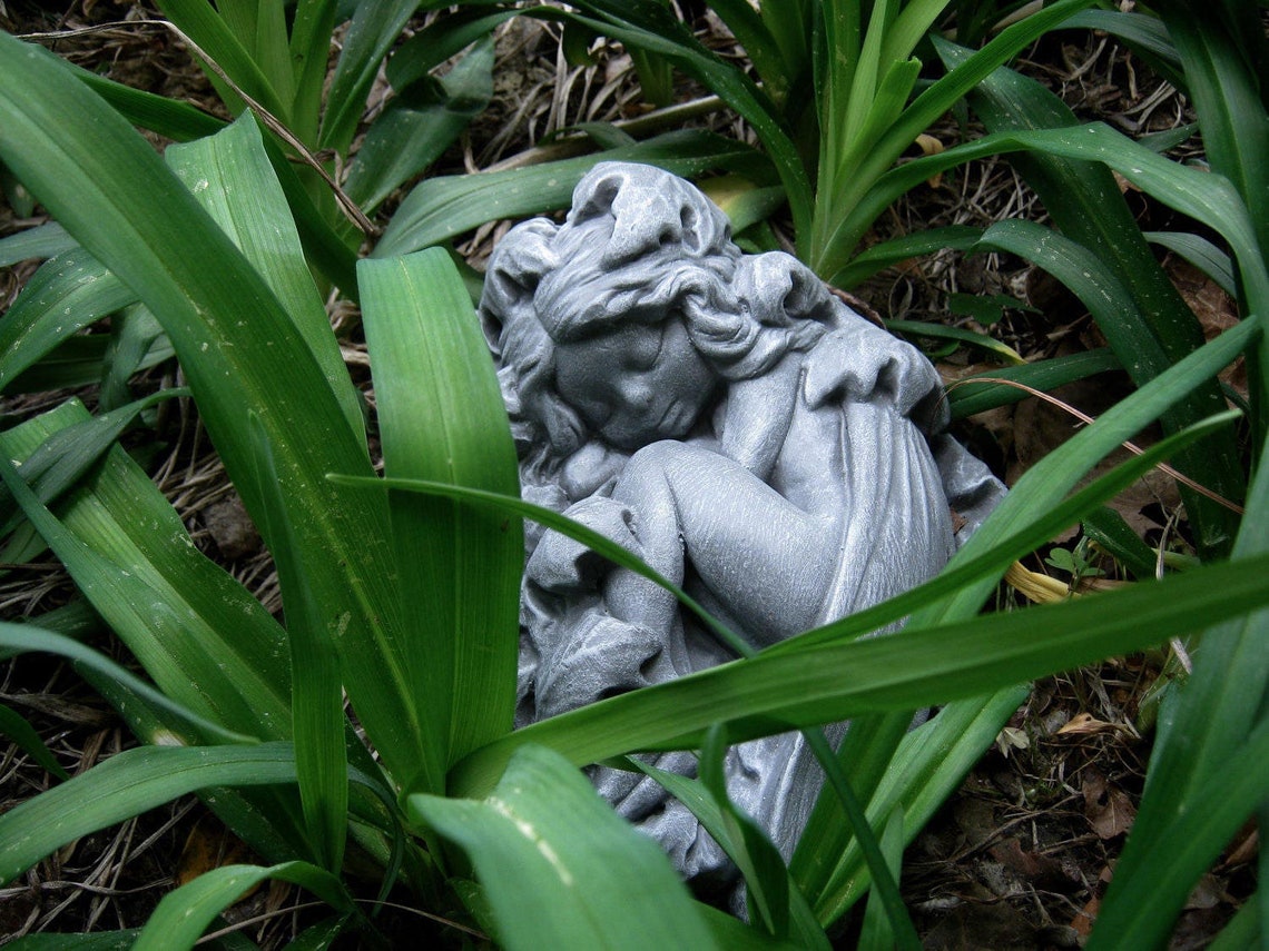 Fairy Statue Concrete Fairy Garden Decor Fairy Garden Etsy