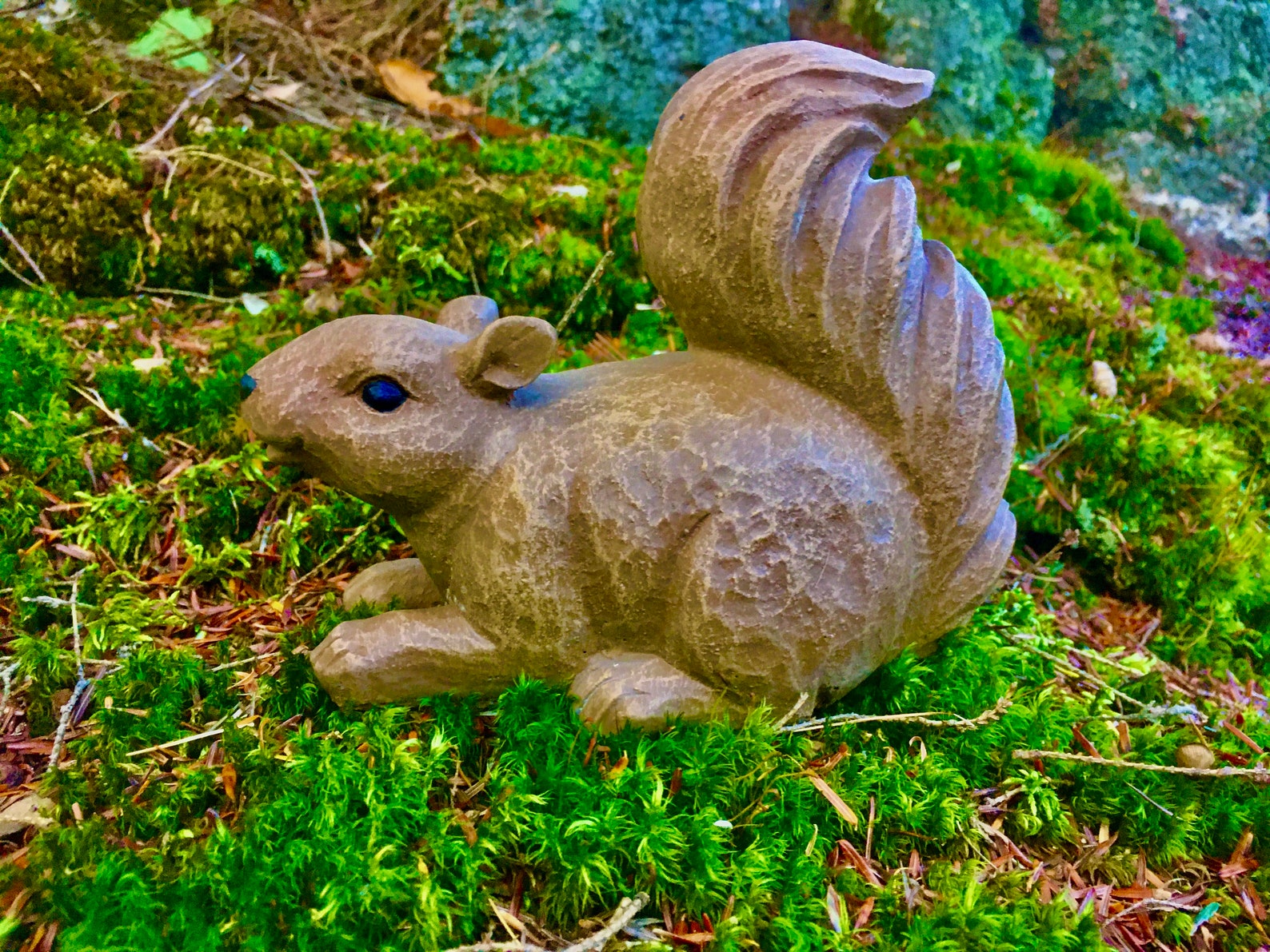 Squirrel Statue Concrete Squirrels Concrete Squirrel Figure Etsy