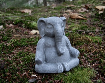 Elephant Statue, Lucky Elephant, Buddha Elephant, Meditating Elephant, Concrete Elephant, Concrete Statues, Home Decor, Zen Small Elephants