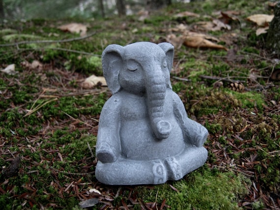 Elephant Statue, Lucky Elephant, Buddha Elephant, Meditating Elephant, Concrete Elephant, Concrete Statues, Home Decor, Zen Small Elephants